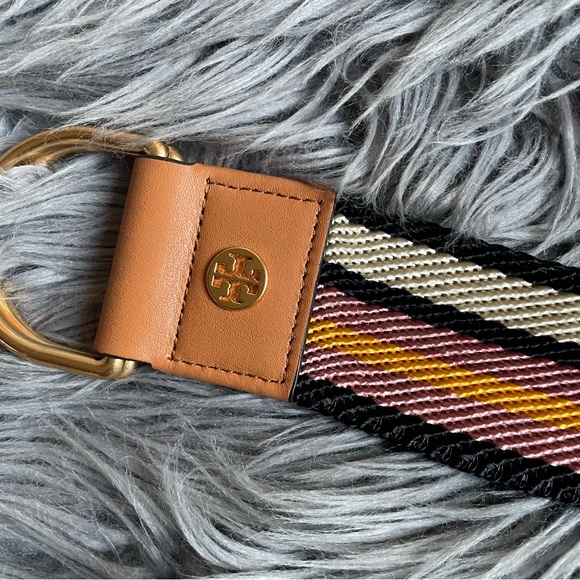 TORY BURCH multi-colored striped webbing belt - Picture 9 of 9